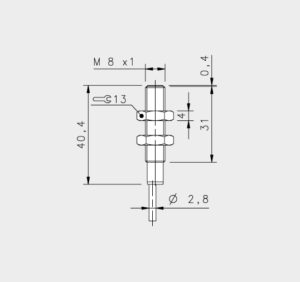 Induktiver Initiator M8 1,5mm Schliesser CABS