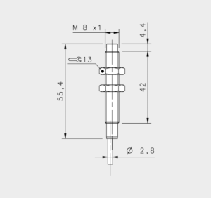 Induktiver Initiator M8 2mm Schliesser CAB