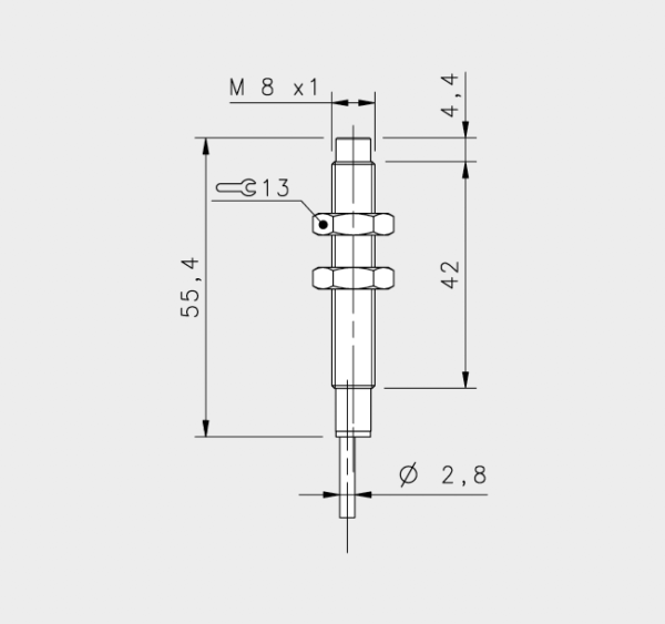 Induktiver Initiator M8 2mm Schliesser CAB