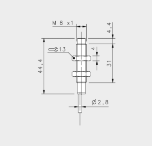 Induktiver Initiator M8 2mm Schliesser CABS