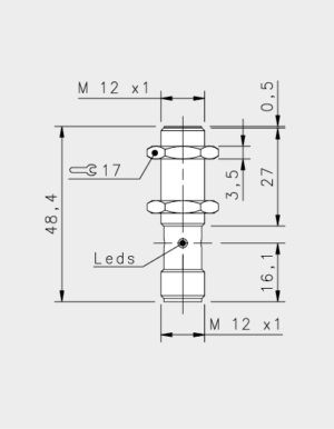 Induktiver Initiator M12S 2mm Schliesser M12